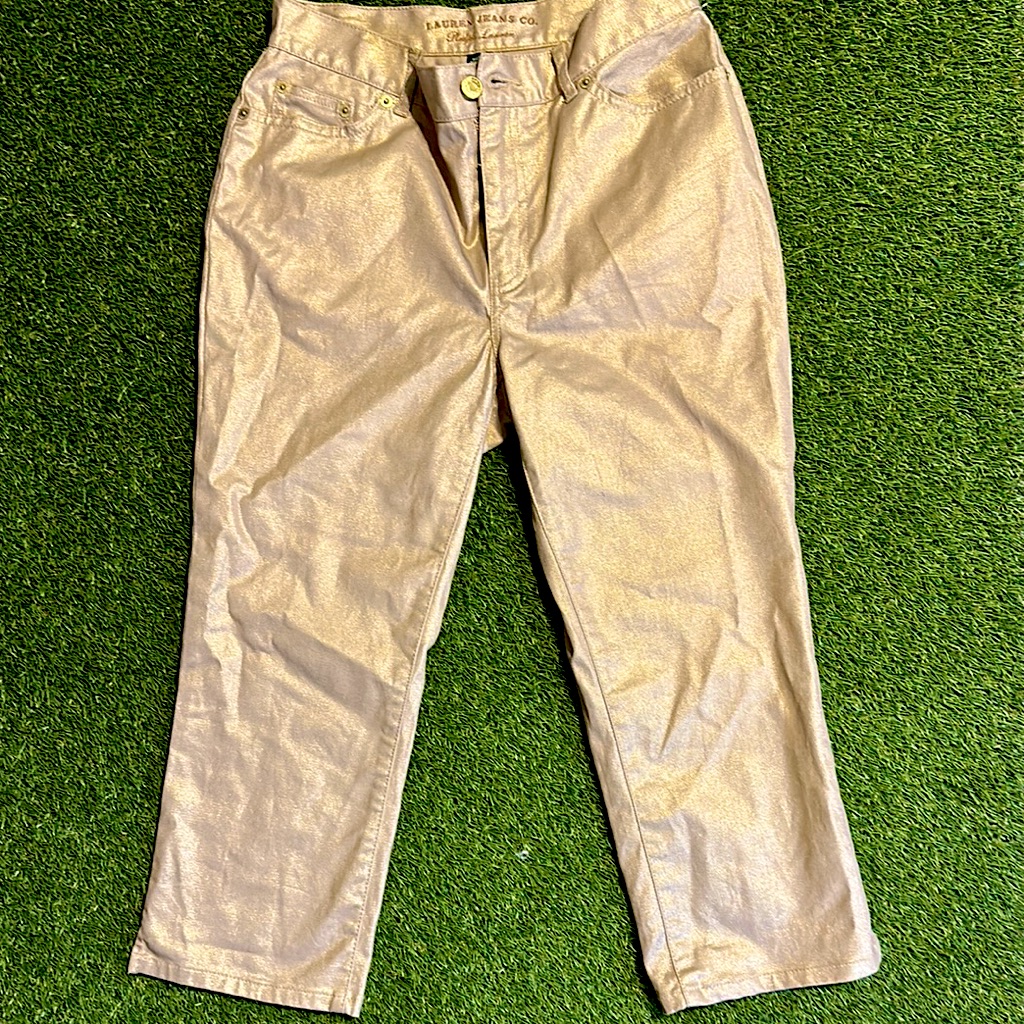 Ralph Lauren Gold Metallic Capris